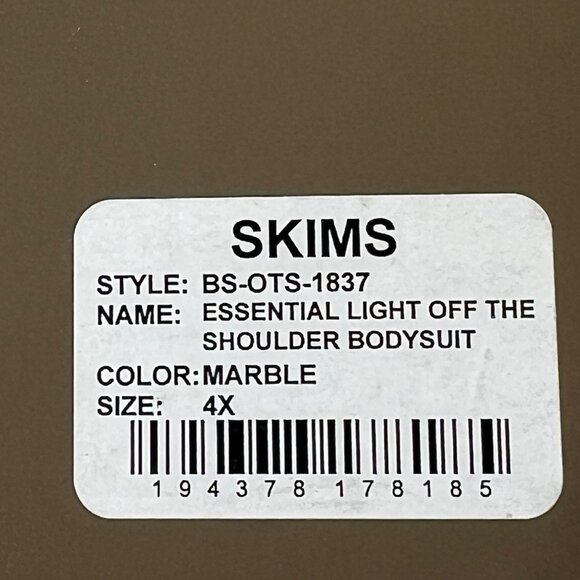 SKIMS Light Essential Off The Shoulder Bodysuit Marble 4X - Picture 10 of 11
